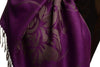 Large Roses On Purple Pashmina With Tassels