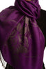 Large Roses On Purple Pashmina With Tassels