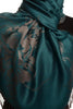 Large Roses On Teal Blue Pashmina With Tassels