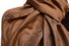 Large Roses On Mocha Pashmina With Tassels