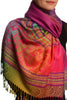 Small Clover On Purple Ombre Pashmina With Tassels