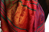 Small Clover On Prussian Blue Ombre Pashmina With Tassels