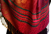 Small Clover On Prussian Blue Ombre Pashmina With Tassels