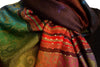 Small Clover On Brown Ombre Pashmina With Tassels