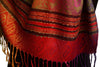 Small Clover On Brown Ombre Pashmina With Tassels