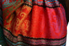 Small Clover On Black Ombre Pashmina With Tassels