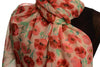 Poppy Flowers On Peach Unisex Scarf & Beach Sarong