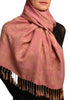 Frames and Paisleys On Puce Pink Pashmina Feel With Tassels