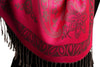 Frames and Paisleys On Fuchsia Pink Pashmina Feel With Tassels