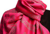 Frames and Paisleys On Fuchsia Pink Pashmina Feel With Tassels