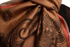 Red Frame & Paisleys On Sienna Brown Pashmina Feel With Tassels