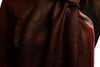 Red Frame & Paisleys On Brown Pashmina Feel With Tassels