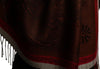 Red Frame & Paisleys On Brown Pashmina Feel With Tassels