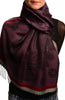 Red Frame & Paisleys On Dark Purple Pashmina Feel With Tassels