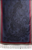 Red Frame & Paisleys On Violet Blue Pashmina Feel With Tassels