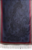 Red Frame & Paisleys On Violet Blue Pashmina Feel With Tassels