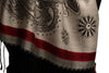 Red Frame & Paisleys On Silver Grey Pashmina Feel With Tassels