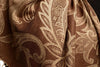 Large Paisleys On Brown Pashmina Feel With Tassels