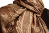 Large Paisleys On Brown Pashmina Feel With Tassels