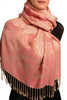 Large Paisleys On Puce Pink Pashmina Feel With Tassels