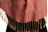 Large Paisleys On Puce Pink Pashmina Feel With Tassels