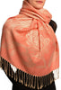 Large Paisleys On Dark Puce Pink Pashmina Feel With Tassels