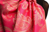 Large Paisleys On Fuchsia Pink Pashmina Feel With Tassels