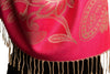 Large Paisleys On Fuchsia Pink Pashmina Feel With Tassels