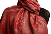 Large Paisleys On Dark Red Pashmina Feel With Tassels