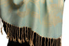 Large Paisleys On Powder Blue Pashmina Feel With Tassels