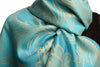 Large Paisleys On Turquoise Blue Pashmina Feel With Tassels