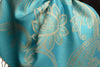 Large Paisleys On Turquoise Blue Pashmina Feel With Tassels