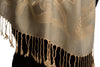 Large Paisleys On Light Grey Pashmina Feel With Tassels