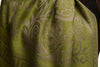 Meander & Paisleys On Olive Green Pashmina Feel With Tassels