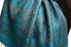 Meander & Paisleys On Cerulean Blue Pashmina Feel With Tassels