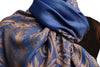 Meander & Paisleys On Blue Pashmina Feel With Tassels