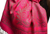 Meander & Paisleys On Fuchsia Pink Pashmina Feel With Tassels