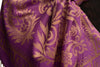 Meander & Paisleys On Purple Pashmina Feel With Tassels