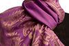 Meander & Paisleys On Purple Pashmina Feel With Tassels