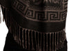 Meander & Paisleys On Black Pashmina Feel With Tassels