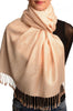 Vanilla Beige Paisleys Pashmina Feel With Tassels