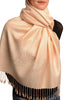 Vanilla Beige Paisleys Pashmina Feel With Tassels