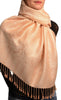 Tan Beige Paisleys Pashmina Feel With Tassels