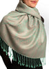 Pink & Green Paisleys Pashmina Feel With Tassels