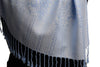 White & Blue Paisleys Pashmina Feel With Tassels