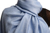 Sky Blue Paisleys Pashmina Feel With Tassels