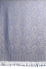 White & Dark Blue Paisleys Pashmina Feel With Tassels