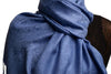 Violet Blue Paisleys Pashmina Feel With Tassels