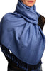 Violet Blue Paisleys Pashmina Feel With Tassels
