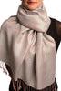 Pink & Grey Paisleys Pashmina Feel With Tassels